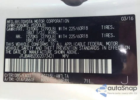 2016 Lexus Nx 200T from USA, damaged, VIN JTJBARBZ0G2073421